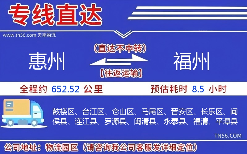惠州到福州物流公司