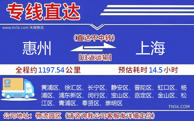 惠州到上海物流公司