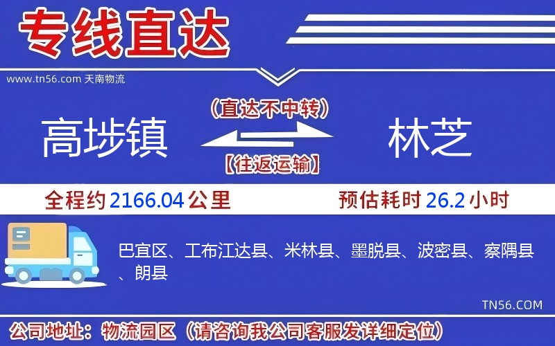 高埗镇到林芝物流公司 高埗镇到林芝物流公司