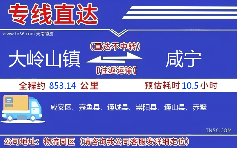 大岭山镇到咸宁物流公司 大岭山镇到咸宁物流公司