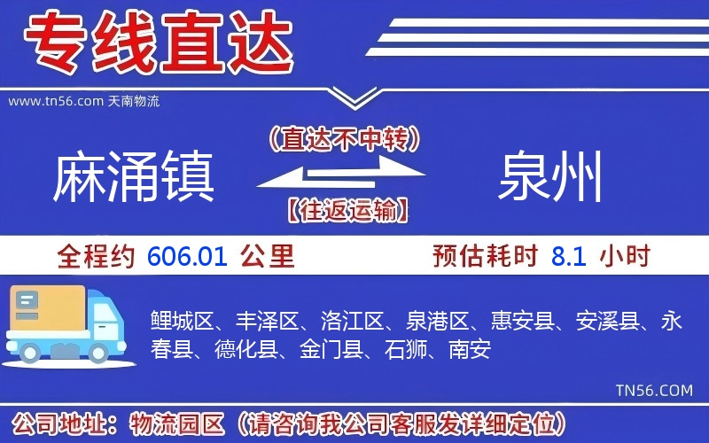 麻涌镇到泉州物流公司