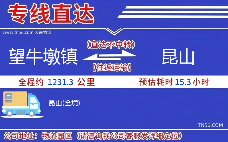 望牛墩镇到昆山物流公司