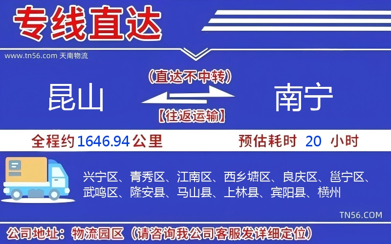 昆山到南宁物流公司 昆山到南宁物流公司