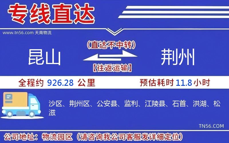 昆山到荆州物流公司